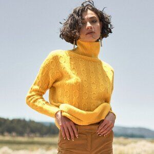 Yellow Cable Knit Sweater